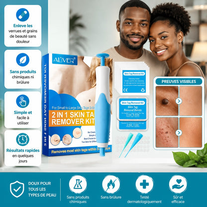 Kit de retrait de verrues et grains de beauté Aliver/ Homme et Femme - Prix : 30$