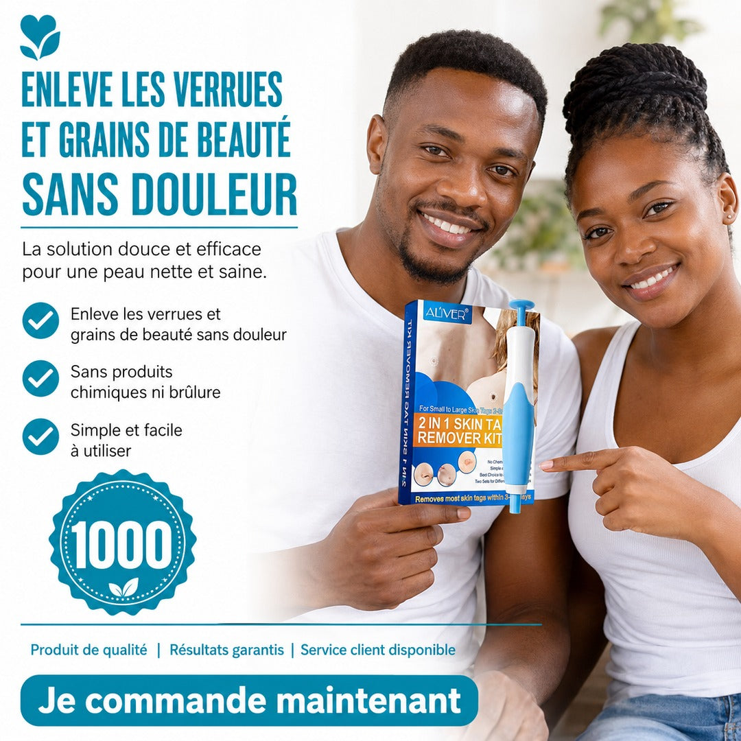 Kit de retrait de verrues et grains de beauté Aliver/ Homme et Femme - Prix : 30$