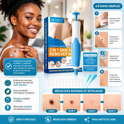 Kit de retrait de verrues et grains de beauté Aliver/ Homme et Femme - Prix : 30$